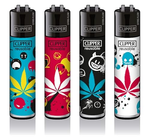 Clipper Feuerzeug 4er Set: (Bad Smiley) von sunmondo