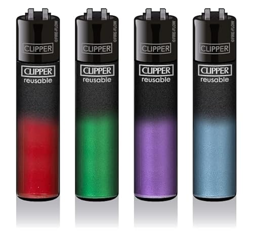 Clipper Feuerzeug 4er Set: (Black Crystal Gradient) von sunmondo