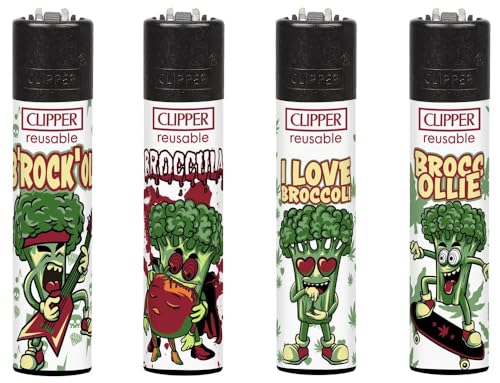 Clipper Feuerzeug 4er Set: (Broccoli) von sunmondo