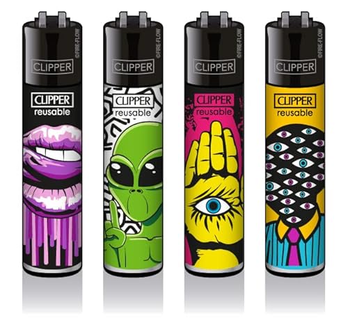 Clipper Feuerzeug 4er Set: (Love Martians) von sunmondo