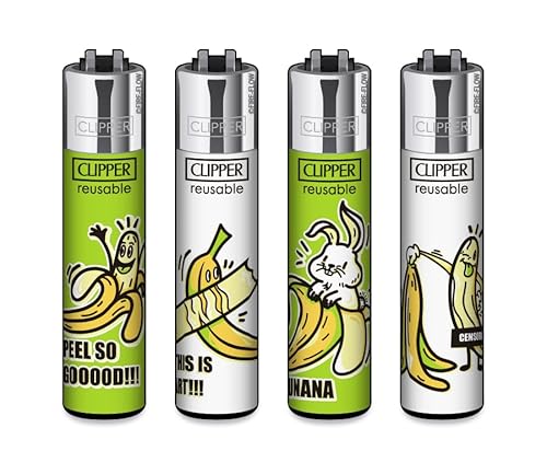 Clipper Feuerzeug 4er Set: (Peel so Good) von sunmondo