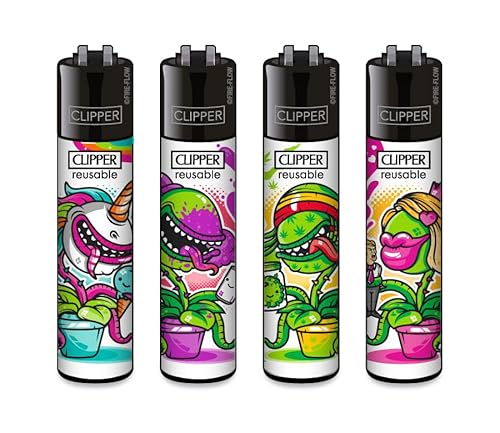 Clipper Feuerzeug 4er Set: (Venus Trap) von sunmondo