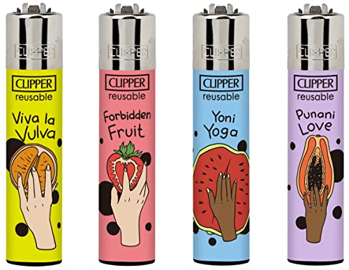 Clipper Feuerzeug 4er Set: (Viva la Vulva) von sunmondo