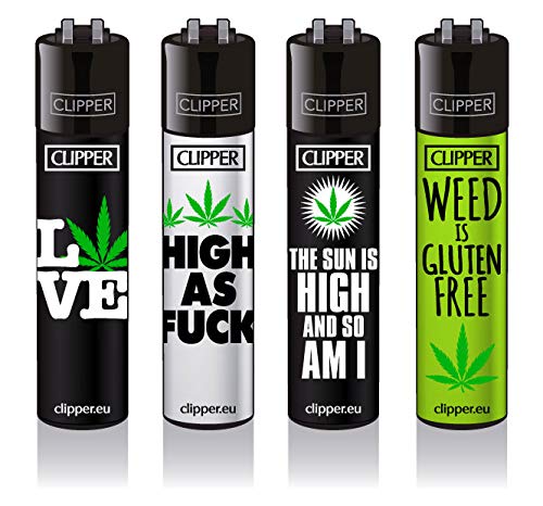 Clipper Feuerzeug 4er Set: (Weed Statements #3) von sunmondo