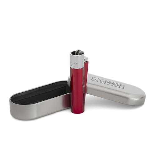 Clipper Metall Feuerzeug (Clipper Metall Silver Devil Rot Silber) von sunmondo