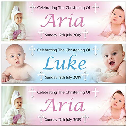 2 personalisierte Taufbanner Taufe Namenstag Foto Baby Party Poster Dekoration von sunny graphics