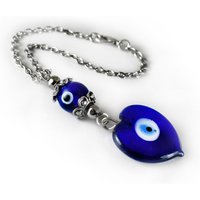 Auto Spiegel Charm Hänger, Ornament, Baumler, Geschenk, Dekoration Mit Blau Glas Herz Augen Perle Auto Spiegel Charm Hänger, Ornament, Baumler, Geschenk, Dekoration Mit Blau Glas Herz Augen Perle von sunnybeadsbythesea