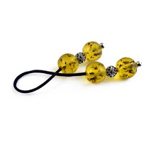 Begleri, Sorgen Perlen, Dunkel Gelbe Acryl & Silberfarbene Metallperlen von sunnybeadsbythesea