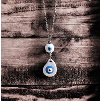 Böse Auge Auto Rückspiegel Charme, Aufhänger, Baumeln, Ornament, Weiße Emaille Keramik Charme Und Perle, Zubehör Dekoration Böse Auge Auto Rückspiegel Charme, Aufhänger, Baumeln, Ornament, Weiße Emaille Keramik Charme Und Perle, Zubehör Dekoration von sunnybeadsbythesea