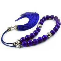 Komboloi, Sorgenperlen, Blaue Acrylperlen, Silberfarbene Metallperlen, Weihnachtsgeschenkideen von sunnybeadsbythesea