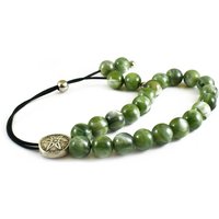 Komboloi, Sorgenperlen, Grüne Acrylperlen, Silberfarbene Metallperlen, Weihnachtsgeschenkideen von sunnybeadsbythesea