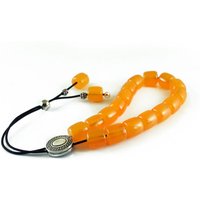 Komboloi, Sorgenperlen Mit Orangenen Acrylfassperlen Und Silberfarbenen Metallperlen, Weihnachtsgeschenke von sunnybeadsbythesea