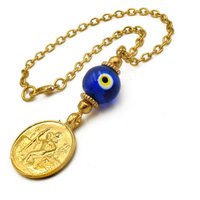 Saint Christopher Auto-Rückspiegel-Charm, Böses Auge Aufhänger, Ornament, Accessoires, Geschenk Saint Christopher Auto-Rückspiegel-Charm, Böses Auge Aufhänger, Ornament, Accessoires, Geschenk von sunnybeadsbythesea