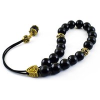 Sorgenperlen, Komboloi Mit Schwarzer Onyx Perle Und Goldene Meisterperle Aus Metall, Valentinstag Geschenke von sunnybeadsbythesea