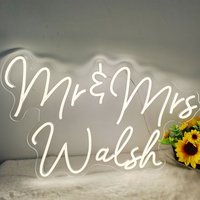 Mr Und Mrs Neon Schild, Lichter Hochzeit, Namensschild, Hochzeit Ring Wandlampe, Personalisierte Event von sunnyneon