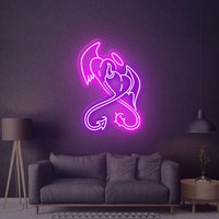 Personalisierte Neonlichter Engel Und Dämon in Liebe Herz Symbol Neon Schild Hochzeit Flex Led Licht Custom Led Brautparty von sunnyneon