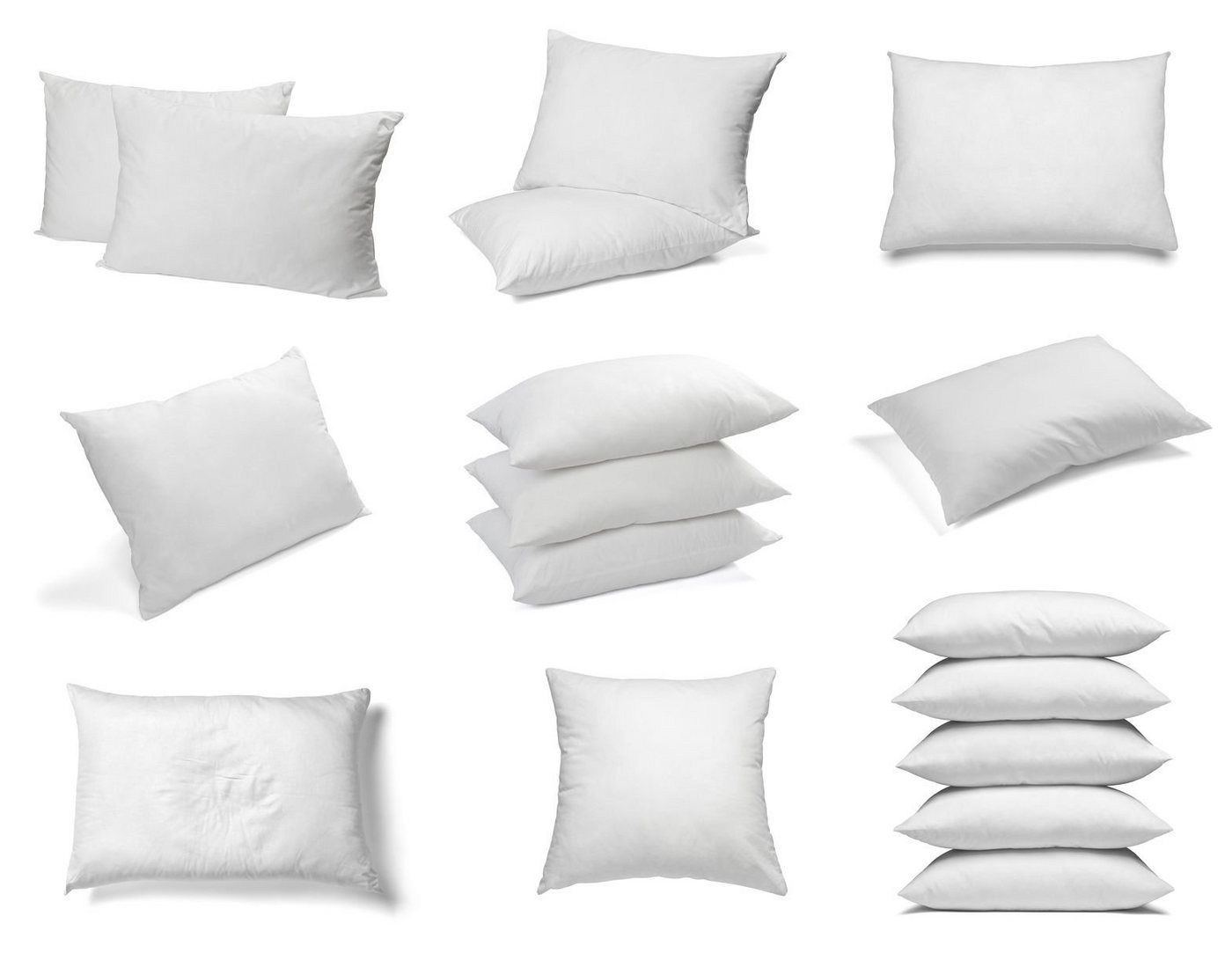 Kopfkissen sunnypillow Kissenfüllung Kopfkissen Innenkissen Polyesterkissen, sunnypillow, 30 x 30 cm 5er - Set fest gefüllt, für Allergiker geeignet von sunnypillow