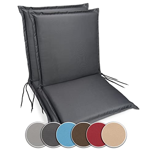 sunnypillow 2er Set Gartenstuhlauflagen | 100 x 50 | extra dick 9cm | Niedriglehner Auflagen waschbar wasserdicht | Polsterauflagen Outdoor Stuhlauflagen Polster Sitzkissen Gartenstuhl | Anthrazit | sunnypillow 2er Set Gartenstuhlauflagen | 100 x 50 | extra dick 9cm | Niedriglehner Auflagen waschbar wasserdicht | Polsterauflagen Outdoor Stuhlauflagen Polster Sitzkissen Gartenstuhl | Anthrazit | von sunnypillow