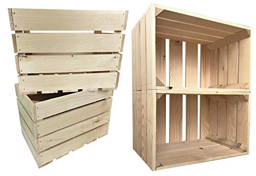 sunnypillow 4er Set Natur Holzkisten 25 x 40 x 30 cm Massive Weinkisten in vielen Farben zur Auswahl Holz Kisten Obstkisten Apfelkisten, Holzregal sunnypillow 4er Set Natur Holzkisten 25 x 40 x 30 cm Massive Weinkisten in vielen Farben zur Auswahl Holz Kisten Obstkisten Apfelkisten, Holzregal von sunnypillow