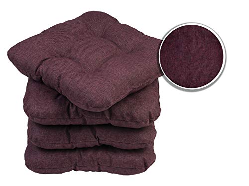 sunnypillow 4er Set Stuhlkissen 40x40 cm Bequeme 8cm Polsterauflage Auflage für Stühle/Bänke in Haus und Garten Sitzkissen Sitzauflage Gartenkissen viele Farben zur Auswahl Violett von sunnypillow