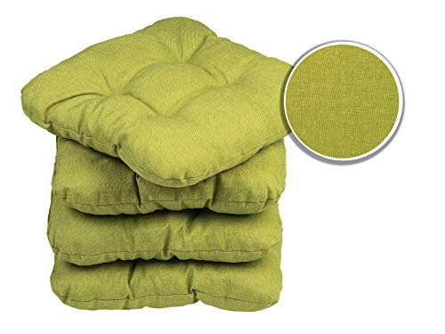 sunnypillow 4er Set Stuhlkissen 45x45 cm Bequeme 8cm Polsterauflage Auflage für Stühle/Bänke in Haus und Garten Sitzkissen Sitzauflage Gartenkissen viele Farben zur Auswahl Grün von sunnypillow