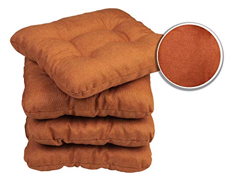 sunnypillow 4er Set Stuhlkissen 45x45 cm Bequeme 8cm Polsterauflage Auflage für Stühle/Bänke in Haus und Garten Sitzkissen Sitzauflage Gartenkissen viele Farben zur Auswahl Orange von sunnypillow