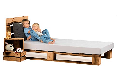 sunnypillow 90x200 cm Palettenbett mit Kopfteil Eiche Massivholzbett Bett aus Paletten Palettenmöbel Fichte europalette Fichte Eiche 80 90 100 120 140 160 180 200 220 240 x 200cm sunnypillow 90x200 cm Palettenbett mit Kopfteil Eiche Massivholzbett Bett aus Paletten Palettenmöbel Fichte europalette Fichte Eiche 80 90 100 120 140 160 180 200 220 240 x 200cm von sunnypillow