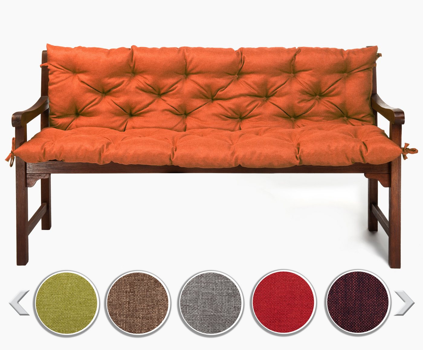 sunnypillow Bankauflage Bankauflage Stuhlkissen viele Farben und Größen zur Auswahl, 100x50x50cm orange von sunnypillow