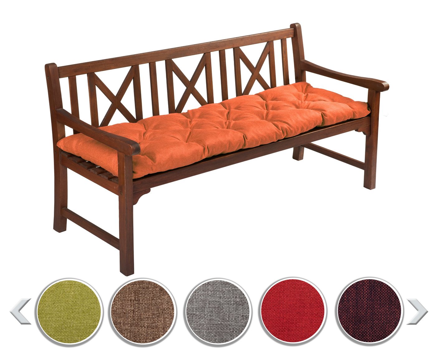 sunnypillow Bankauflage Bankauflage Stuhlkissen viele Farben und Größen zur Auswahl, 110 x 40 cm orange von sunnypillow