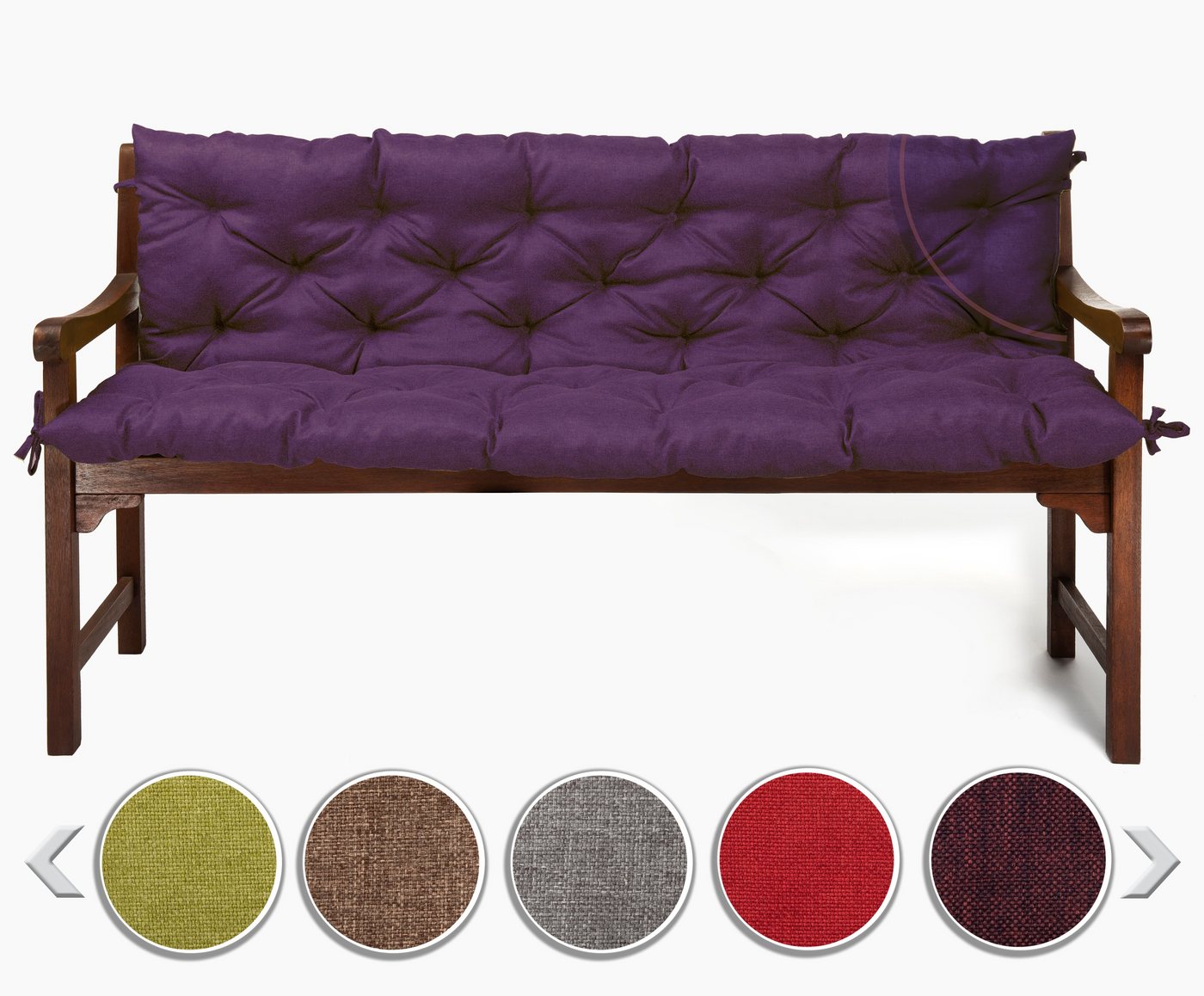 sunnypillow Bankauflage Bankauflage Stuhlkissen viele Farben und Größen zur Auswahl, 110x50x50cm violett von sunnypillow