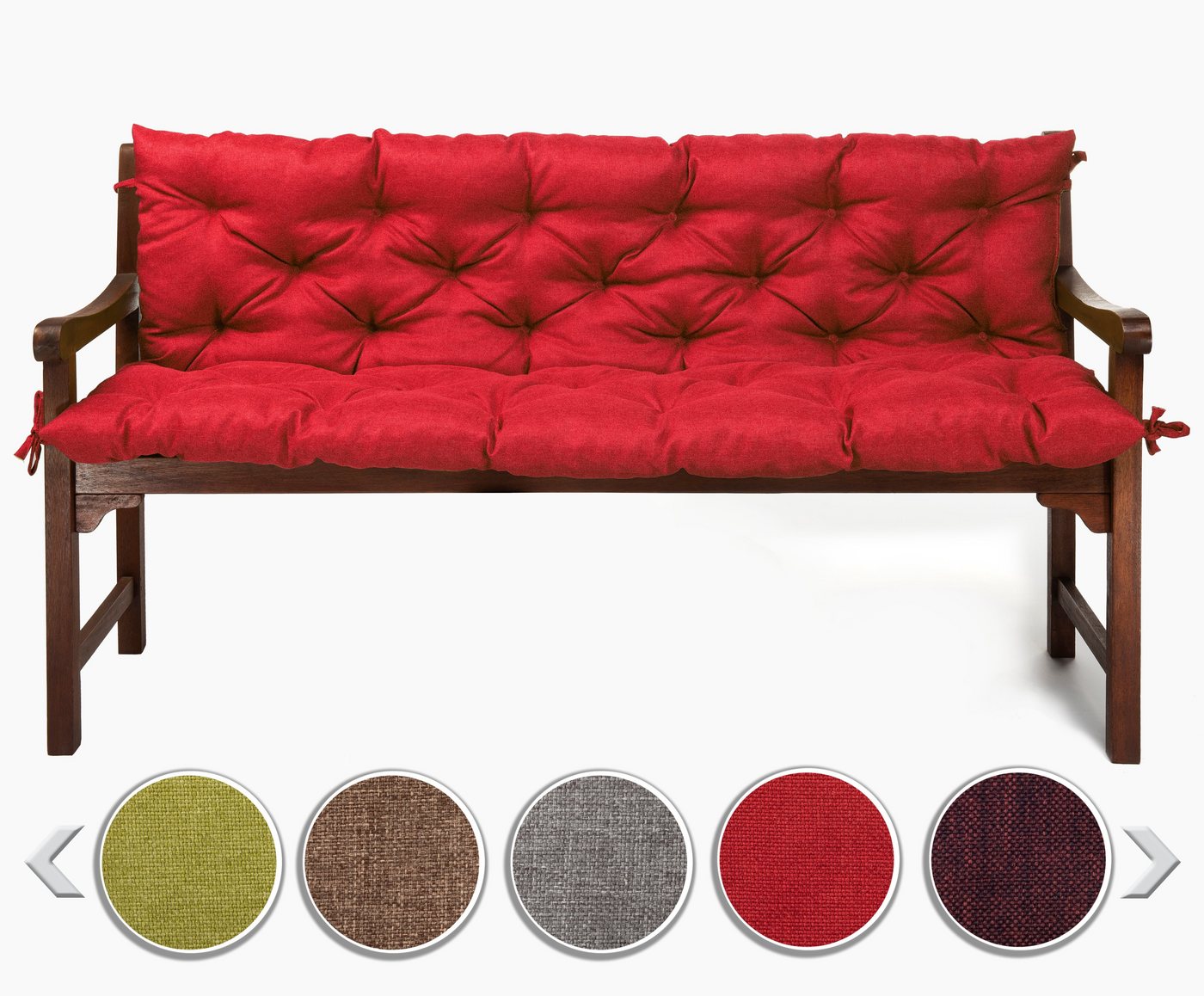 sunnypillow Bankauflage Bankauflage Stuhlkissen viele Farben und Größen zur Auswahl, 190x50x50cm rot von sunnypillow