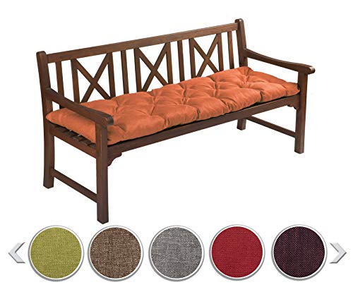 sunnypillow Bankauflage Stuhlkissen Bankkissen 110 x 50 cm Sitzkissen für Hollywoodschaukel Polsterauflage Auflage für Gartenbank viele Farben und Größen zur Auswahl Orange von sunnypillow