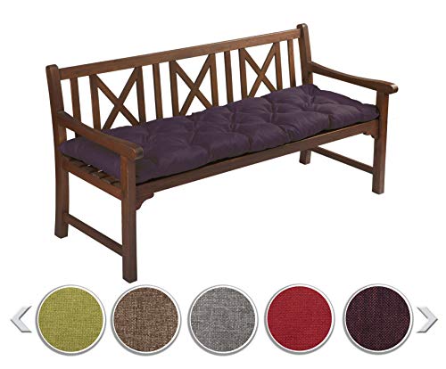 sunnypillow Bankauflage Stuhlkissen Bankkissen 170 x 60 cm Sitzkissen für Hollywoodschaukel Polsterauflage Auflage für Gartenbank viele Farben und Größen zur Auswahl Violett von sunnypillow