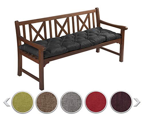 sunnypillow Bankauflage Outdoor - Bankkissen für Bank 200 x 40 cm - Sitzkissen für Hollywoodschaukel - Polsterauflage, Auflage für Gartenbank - Gartenkissen, Stuhlkissen für Gartenmöbel Schwarz sunnypillow Bankauflage Outdoor - Bankkissen für Bank 200 x 40 cm - Sitzkissen für Hollywoodschaukel - Polsterauflage, Auflage für Gartenbank - Gartenkissen, Stuhlkissen für Gartenmöbel Schwarz von sunnypillow