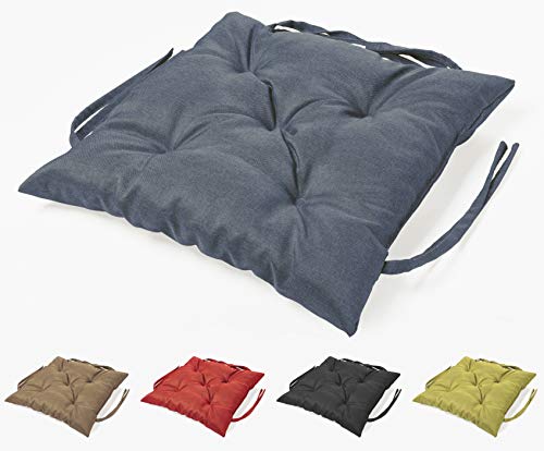 sunnypillow Bankauflage Stuhlkissen Bankkissen 45 x 45 cm Sitzkissen für Hollywoodschaukel Polsterauflage Auflage für Gartenbank viele Farben und Größen zur Auswahl Blau von sunnypillow