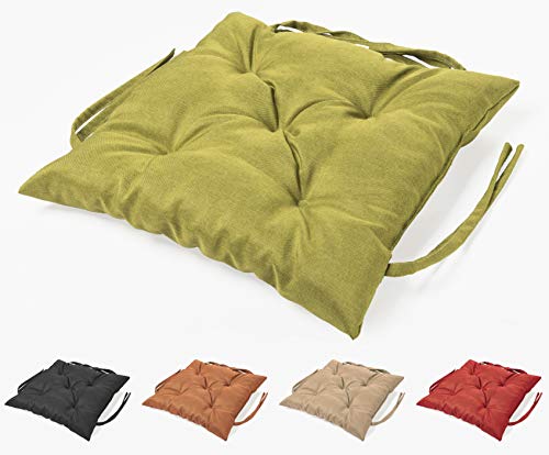 sunnypillow Bankauflage Stuhlkissen Bankkissen 45 x 45 cm Sitzkissen für Hollywoodschaukel Polsterauflage Auflage für Gartenbank viele Farben und Größen zur Auswahl Grün von sunnypillow