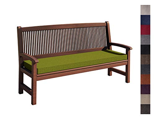 sunnypillow Bankauflage Outdoor - Stuhlkissen mit abnehmbarem Bezug - Sitzkissen für Bank - Bankpolster Polsterauflage Auflage für Gartenbank - 160 x 60 x 5cm - Bankkissen für Gartenmöbel Grün von sunnypillow