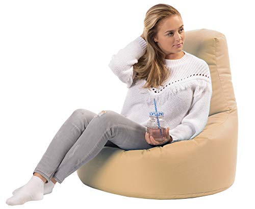 sunnypillow Gaming Sitzsack XXL mit Styropor Füllung Outdoor & Indoor für Kinder & Erwachsene Sitzsäcke Sitzkissen Bodenkissen viele Farben zur Auswahl Beige von sunnypillow