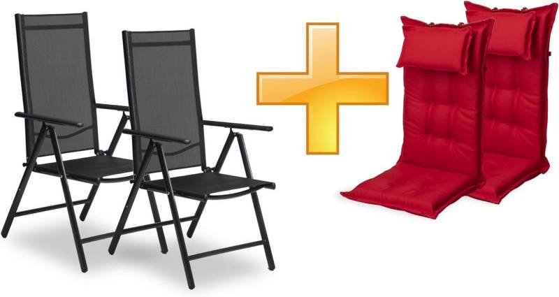 sunnypillow Gartenstuhl Gartenstühle mit Gartenstuhlauflagen, 120 x 50cm, 2er Set sunnypillow Gartenstuhl Gartenstühle mit Gartenstuhlauflagen, 120 x 50cm, 2er Set von sunnypillow
