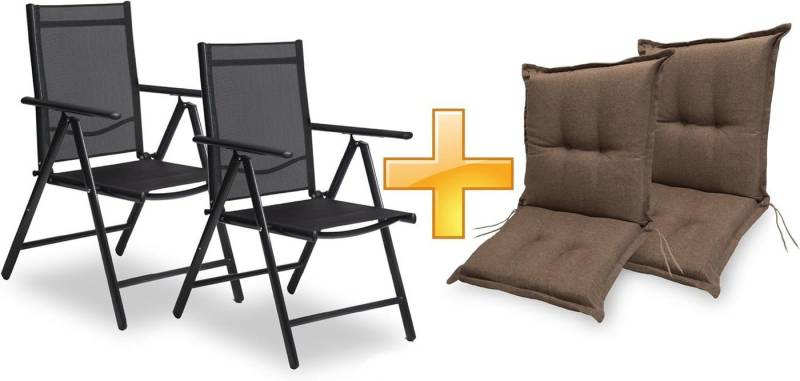 sunnypillow Gartenstuhl Set Gartenstuhl und Gartenstuhlauflage Niedriglehner Indoor / Outdoor, 100 x 50 x 9 cm Auflage wasserdicht UV-lichtecht sunnypillow Gartenstuhl Set Gartenstuhl und Gartenstuhlauflage Niedriglehner Indoor / Outdoor, 100 x 50 x 9 cm Auflage wasserdicht UV-lichtecht von sunnypillow