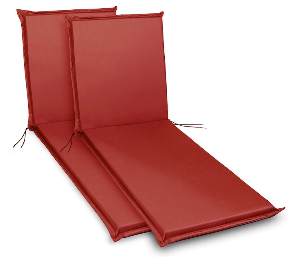 sunnypillow Liegenauflage 190 x 60 cm, 2 Stück Rot von sunnypillow