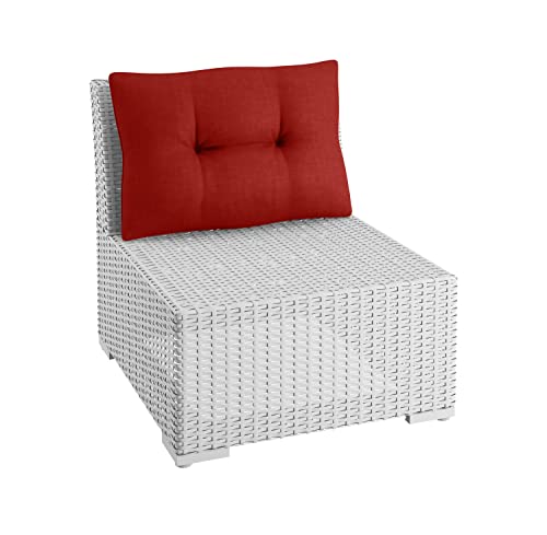 sunnypillow Loungekissen Gartenkissen Rückenkissen für Gartenmöbel Rattanmöbel | Outdoor/Indoor | 70x40x12 cm | Rot | Dicke 12cm | Polsterauflagen Kissen für Rattansessel von sunnypillow