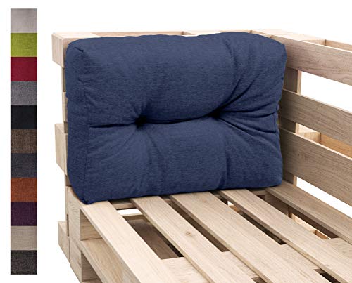 sunnypillow Palettenkissen Auflage Set für Europaletten Indoor und Outdoor Palettenpolster Palettensofa Kissen mit schöner Steppung viele Farben und Größen zur Auswahl Seitenkissen 60 x 40, Blau von sunnypillow