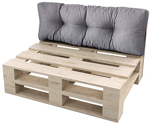 sunnypillow Palettenkissen Auflage Set für Europaletten Indoor und Outdoor Palettenpolster Palettensofa Kissen mit schöner Steppung viele Farben und Größen zur Auswahl Rückenkissen 120 x 60, Grau sunnypillow Palettenkissen Auflage Set für Europaletten Indoor und Outdoor Palettenpolster Palettensofa Kissen mit schöner Steppung viele Farben und Größen zur Auswahl Rückenkissen 120 x 60, Grau von sunnypillow