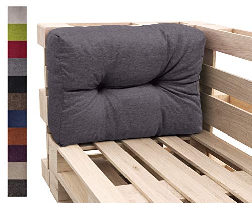 sunnypillow Palettenkissen Auflage Set für Europaletten Indoor und Outdoor Palettenpolster Palettensofa Kissen mit schöner Steppung viele Farben und Größen zur Auswahl Seitenkissen 65 x 60, Anthrazit von sunnypillow