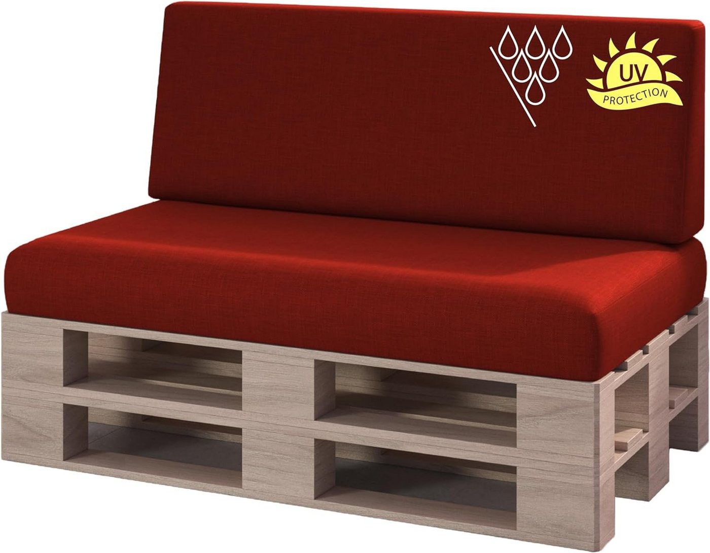 sunnypillow Palettenkissen Milano - 2er Set Palettenauflage mit abnehmbarem Bezug Kaltschaum, 2er Set Sitz- und Rückenkissen sunnypillow Palettenkissen Milano - 2er Set Palettenauflage mit abnehmbarem Bezug Kaltschaum, 2er Set Sitz- und Rückenkissen von sunnypillow