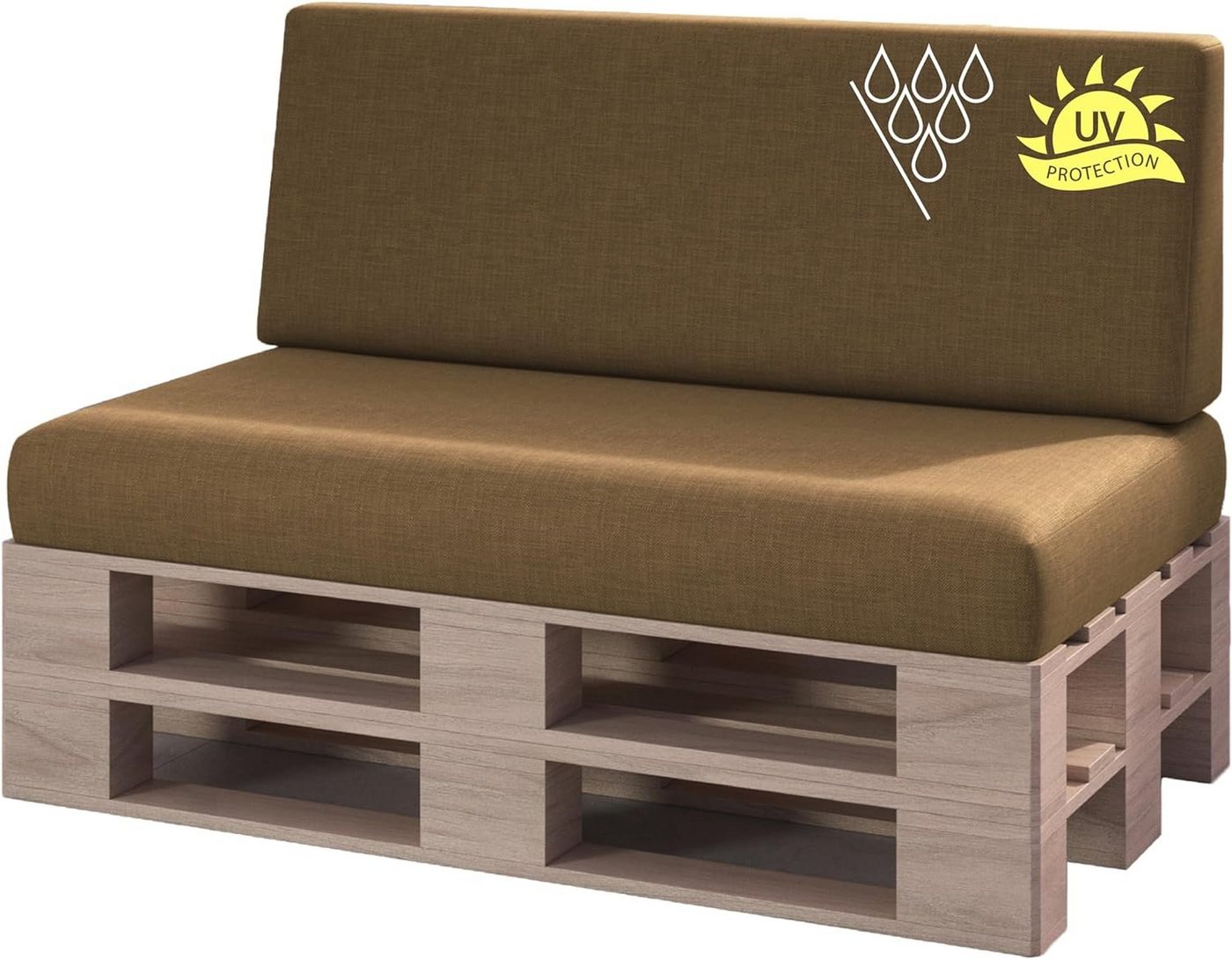 sunnypillow Palettenkissen Milano - 2er Set Palettenauflage mit abnehmbarem Bezug Kaltschaum, 2er Set Sitz- und Rückenkissen sunnypillow Palettenkissen Milano - 2er Set Palettenauflage mit abnehmbarem Bezug Kaltschaum, 2er Set Sitz- und Rückenkissen von sunnypillow
