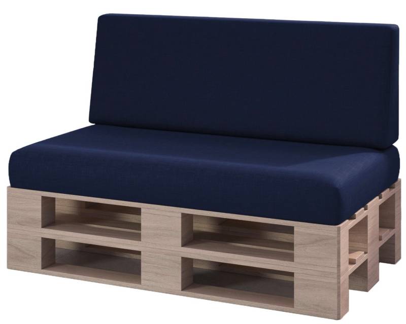 sunnypillow Palettenkissen Milano - 2er Set Palettenauflage mit abnehmbarem Bezug Kaltschaum, 2er Set Sitz- und Rückenkissen von sunnypillow