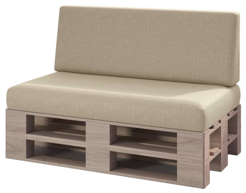 sunnypillow Palettenkissen Milano - 2er Set Palettenauflage mit abnehmbarem Bezug Kaltschaum, 2er Set Sitz- und Rückenkissen von sunnypillow