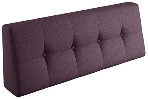 sunnypillow Palettenkissen Palettenauflage Palettenpolster Palettensofa Sitzkissen Rückenlehne gesteppt Rückenkissen 120x40x20/10cm Purple von sunnypillow